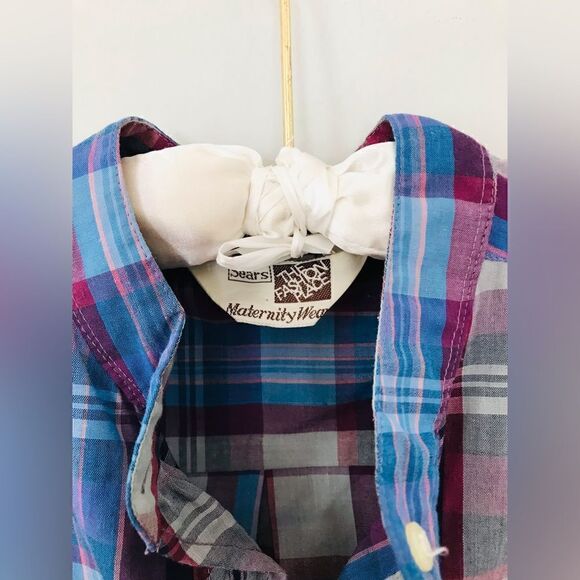 Vintage | sears maternity plaid pullover blouse | size 8 - Picture 2 of 7